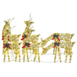 VidaXL Renne de Noël 6 pcs maille blanc chaud couleur or