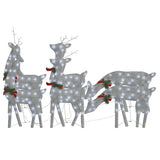 VidaXL Renne de Noël 6 pcs maille blanc froid couleur argent