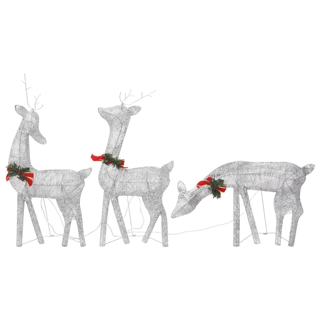VidaXL Renne de Noël 6 pcs maille blanc froid couleur argent