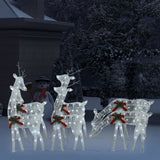 VidaXL Renne de Noël 6 pcs blanc chaud maille blanc