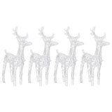 VidaXL Renne de Noël 4 pcs 160 LEDs acrylique blanc chaud