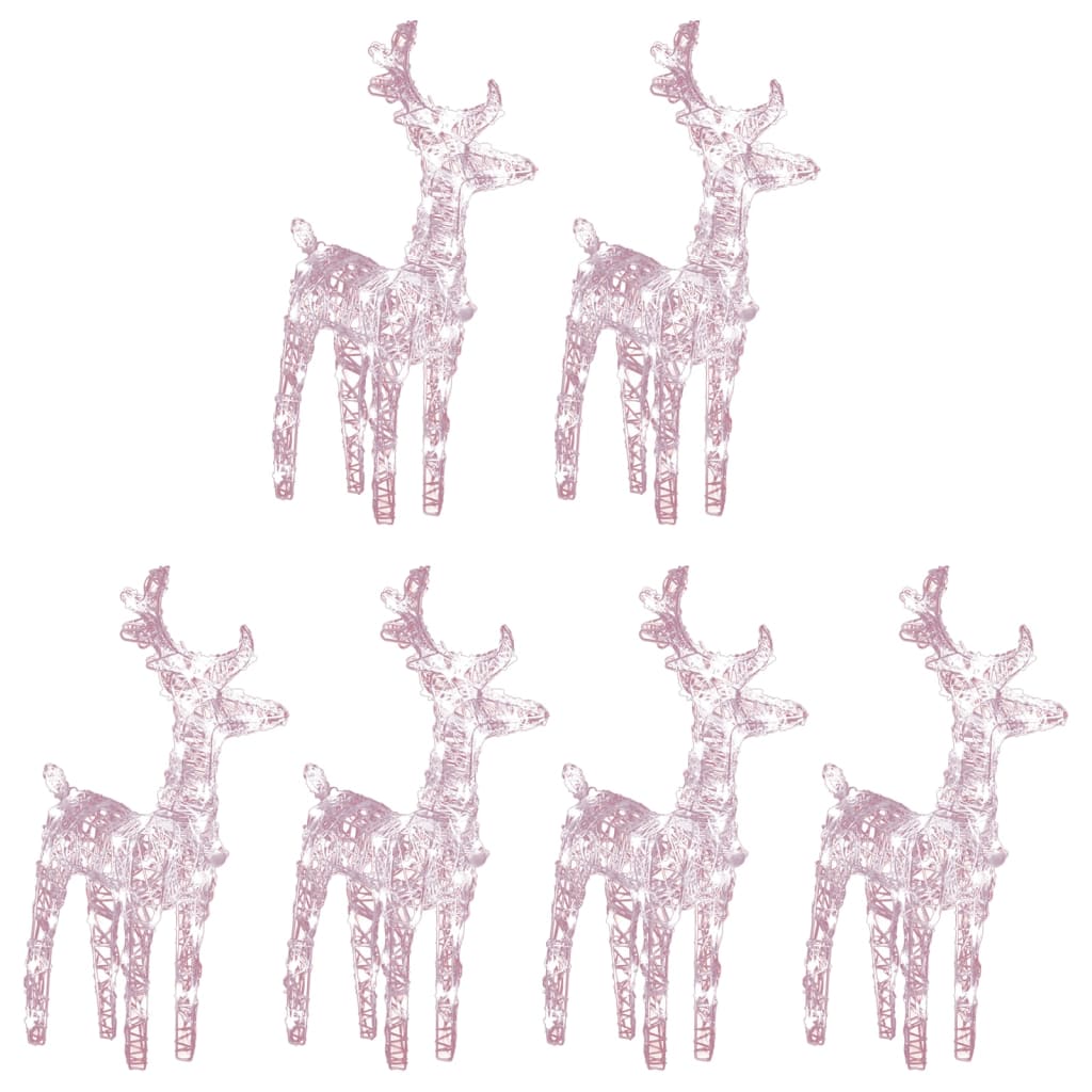 VidaXL Renne de Noël 6 pcs 240 LEDs acrylique blanc chaud