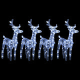 VidaXL Renne de Noël 4 pcs 160 LEDs acrylique blanc froid