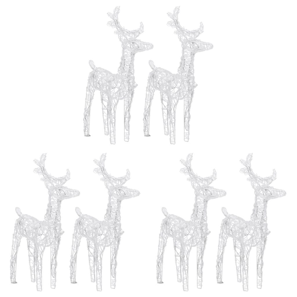 VidaXL Renne de Noël 6 pcs 240 LEDs acrylique blanc froid