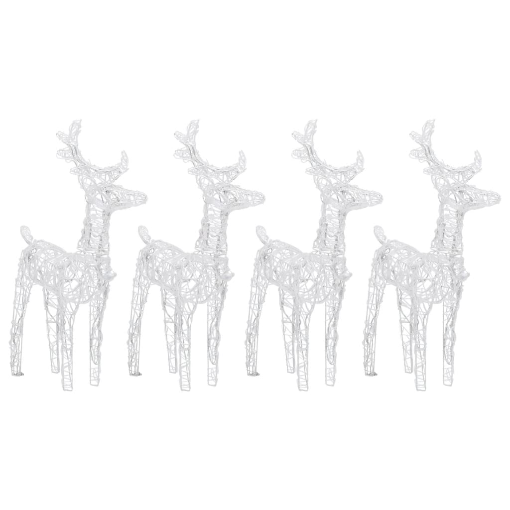VidaXL Renne de Noël 4 pcs 160 LED acrylique bleu