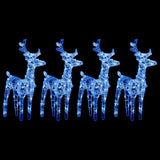 VidaXL Renne de Noël 4 pcs 160 LED acrylique bleu