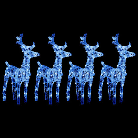 VidaXL Renne de Noël 4 pcs 160 LED acrylique bleu