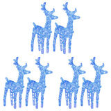 VidaXL Renne de Noël 6 pcs 240 LED acrylique bleu