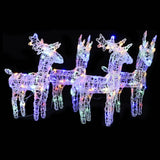 VidaXL Renne de Noël 4 pcs 160 LED acrylique multicolore