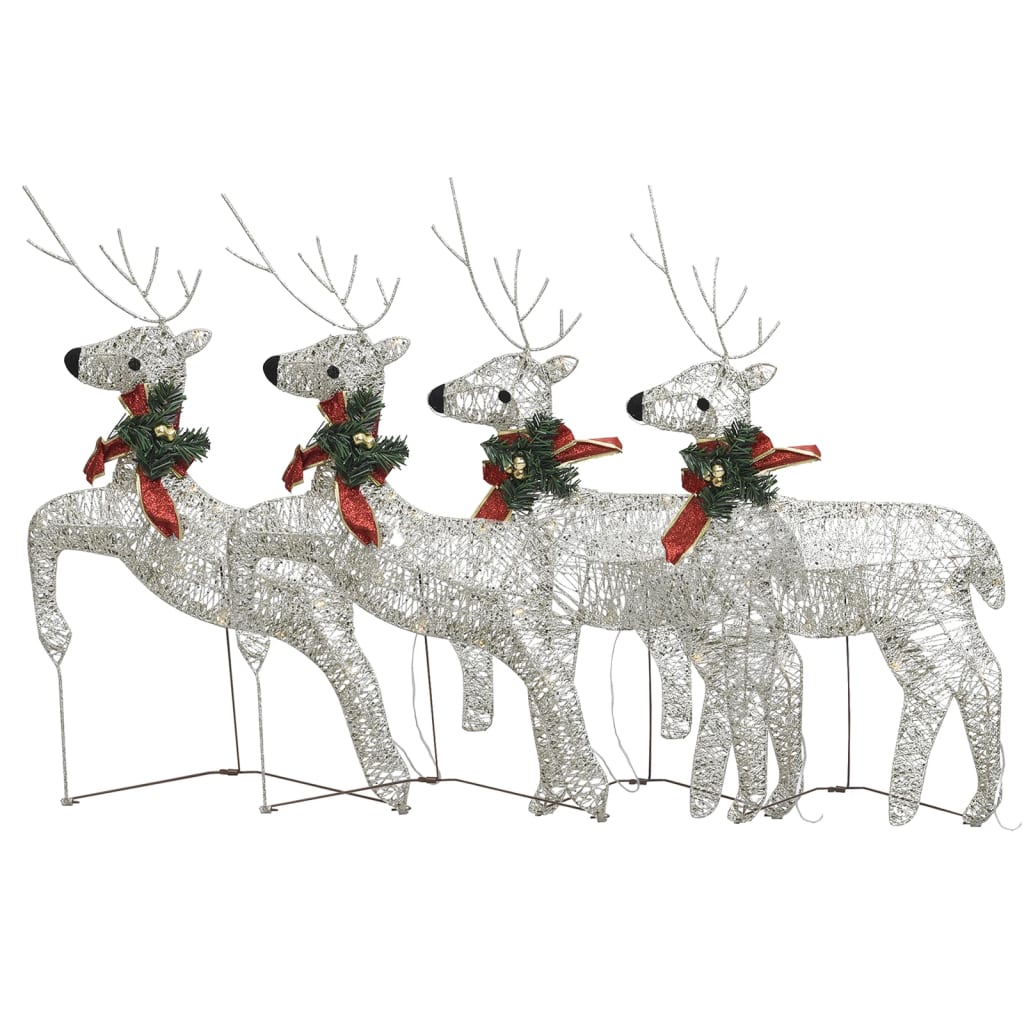 VidaXL Renne de Noël 4 pcs 80 LED couleur or