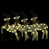 VidaXL Renne de Noël 4 pcs 80 LED couleur or