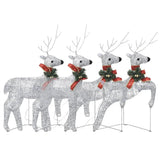 VidaXL Renne de Noël 4 pcs 80 LED couleur argent