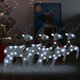 VidaXL Renne de Noël 4 pcs 80 LED couleur argent