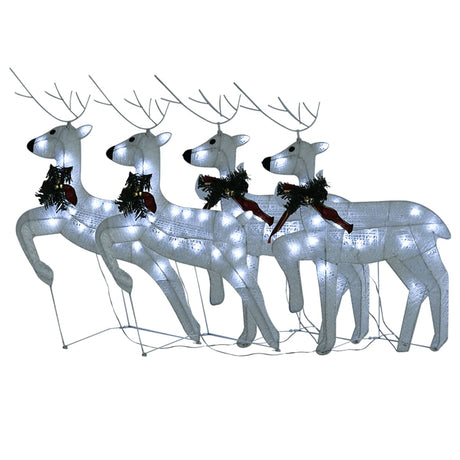 VidaXL Renne de Noël 4 pcs 80 LED blanc