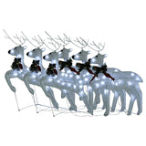 VidaXL Renne de Noël 6 pcs 120 LED blanc