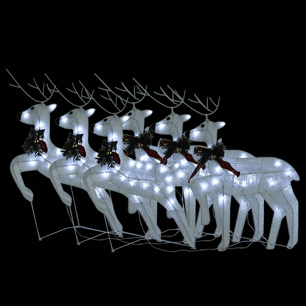 VidaXL Renne de Noël 6 pcs 120 LED blanc