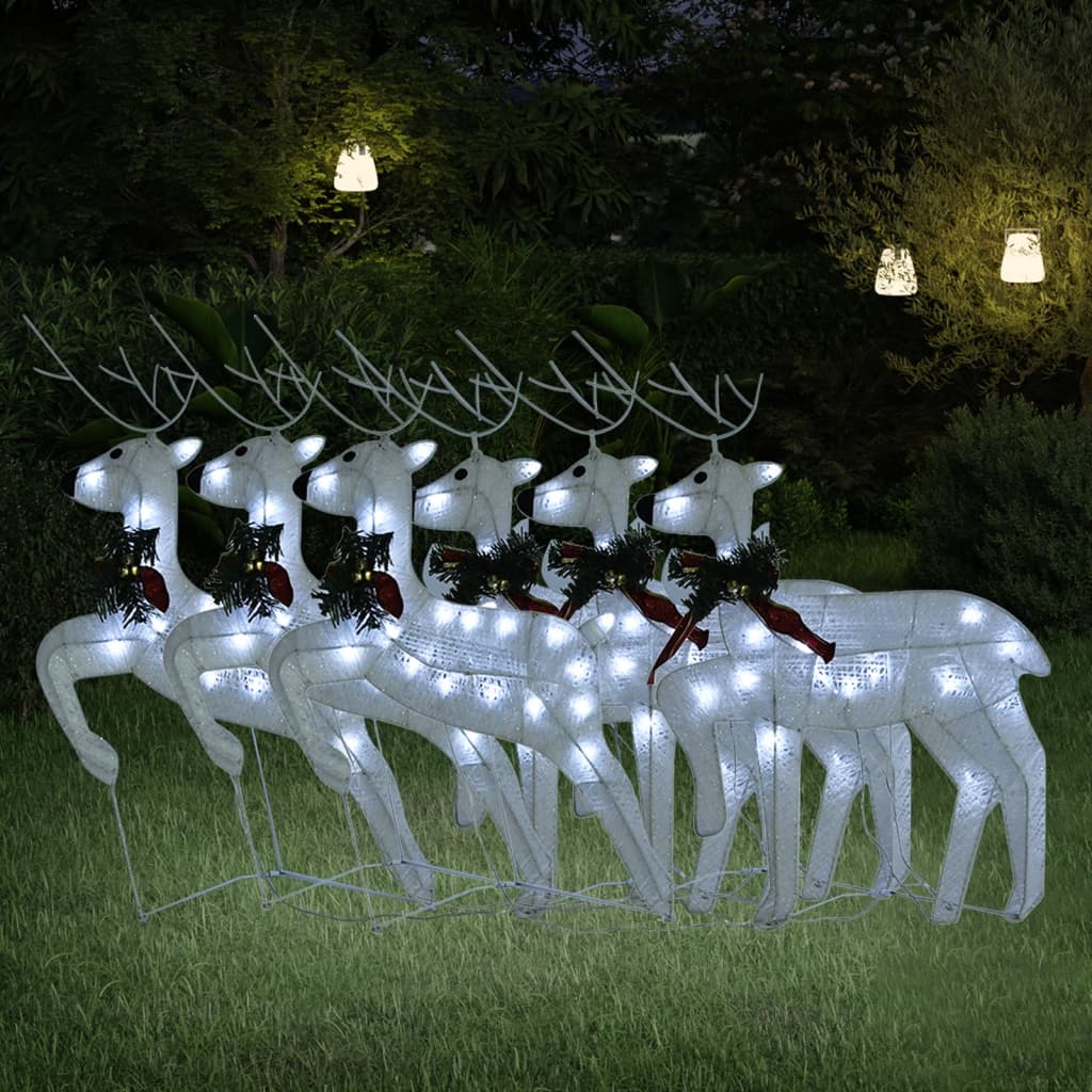 VidaXL Renne de Noël 6 pcs 120 LED blanc