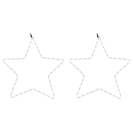 VidaXL figurines de Noël étoiles avec 48 LED 2 pcs 56 cm blanc chaud