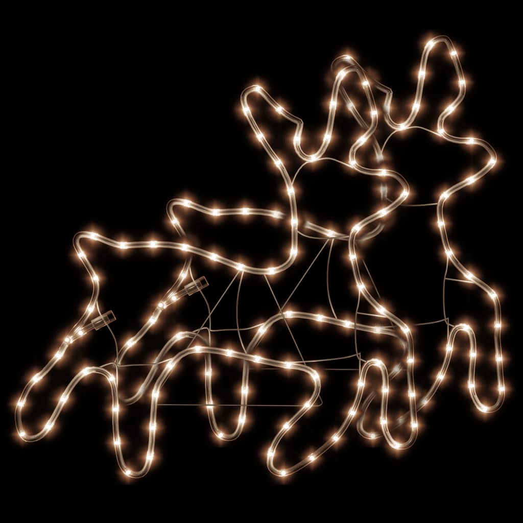 VidaXL Figurine de Noël Renne avec LED 2 pcs 57x55x4,5 cm blanc chaud