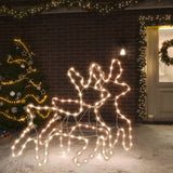 VidaXL Figurine de Noël Renne avec LED 2 pcs 57x55x4,5 cm blanc chaud