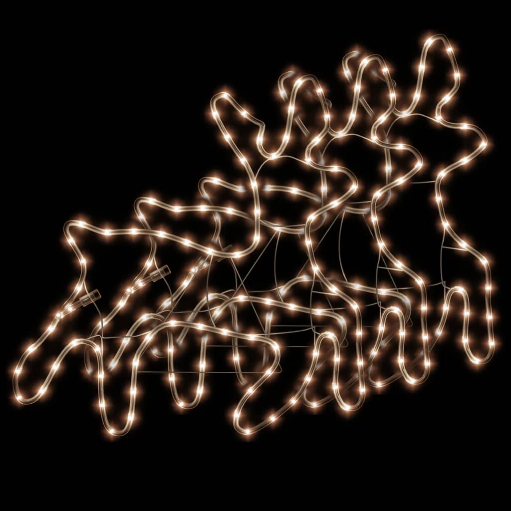 VidaXL Figurine de Noël Renne avec LED 3 pcs 57x55x4,5 cm blanc chaud