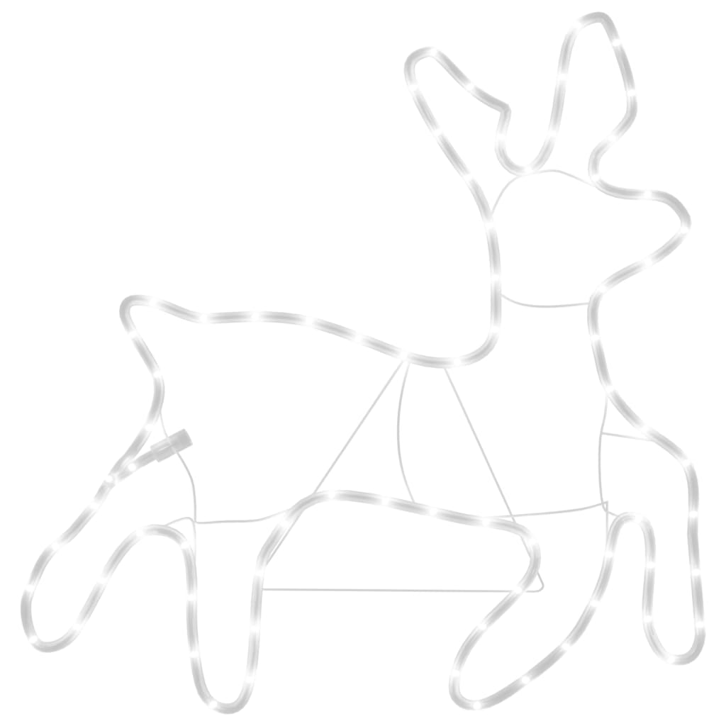 VidaXL Figurine de Noël Renne avec LED 3 pcs 57x55x4,5 cm blanc chaud