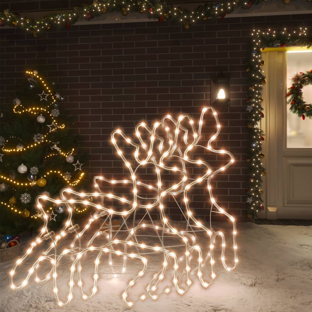 VidaXL Figurine de Noël Renne avec LED 3 pcs 57x55x4,5 cm blanc chaud