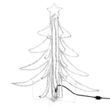 VidaXL Arbre à figurines de Noël 2 pcs pliable avec LED 87x87x93 cm blanc chaud