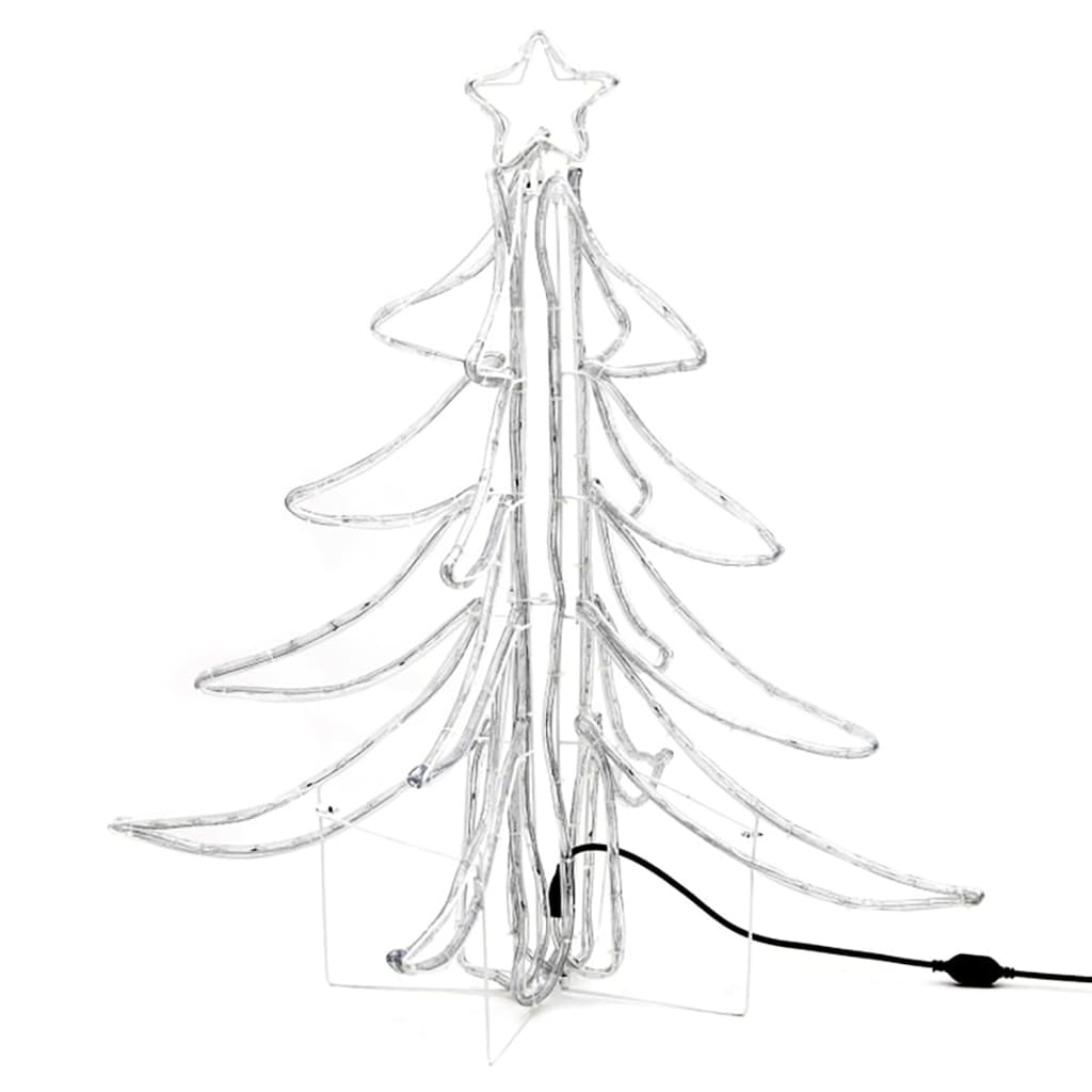 VidaXL Arbre à figurines de Noël 3 pcs pliable avec LED 87x87x93 cm blanc chaud