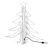 VidaXL Arbre à figurines de Noël 3 pcs pliable avec LED 87x87x93 cm blanc chaud