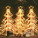 VidaXL Arbre à figurines de Noël 3 pcs pliable avec LED 87x87x93 cm blanc chaud