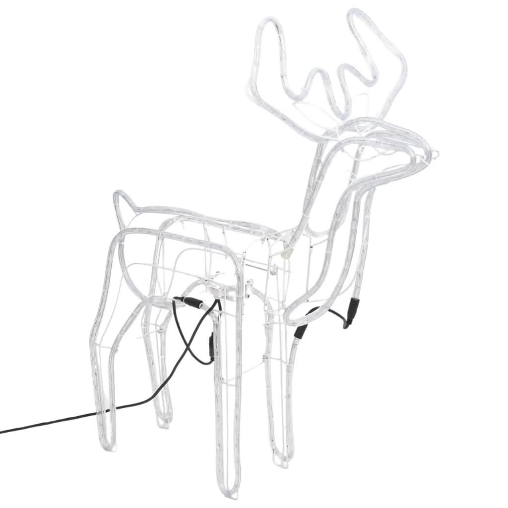 VidaXL figurine de Noël renne avec tête mobile 2 pcs blanc chaud