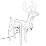 VidaXL figurine de Noël renne avec tête mobile 2 pcs blanc chaud