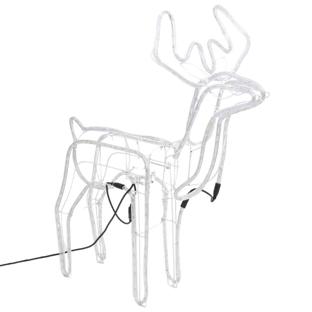 VidaXL figurine de Noël renne avec tête mobile 3 pcs blanc chaud