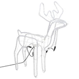 VidaXL figurine de Noël renne avec tête mobile 3 pcs blanc chaud