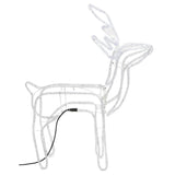 VidaXL figurine de Noël renne 2 pcs 76x42x87 cm blanc froid