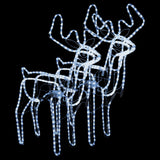 VIDAXL JULE FIGURE REINDEER MED MOVE HOVED 2 PCS 76X42X87 CM Cold White