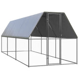 VidaXL Poulailler extérieur pour poules 2x6x2 m en acier galvanisé