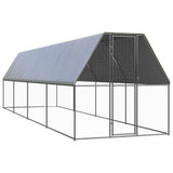 VidaXL Poulailler extérieur pour poules 2x8x2 m en acier galvanisé