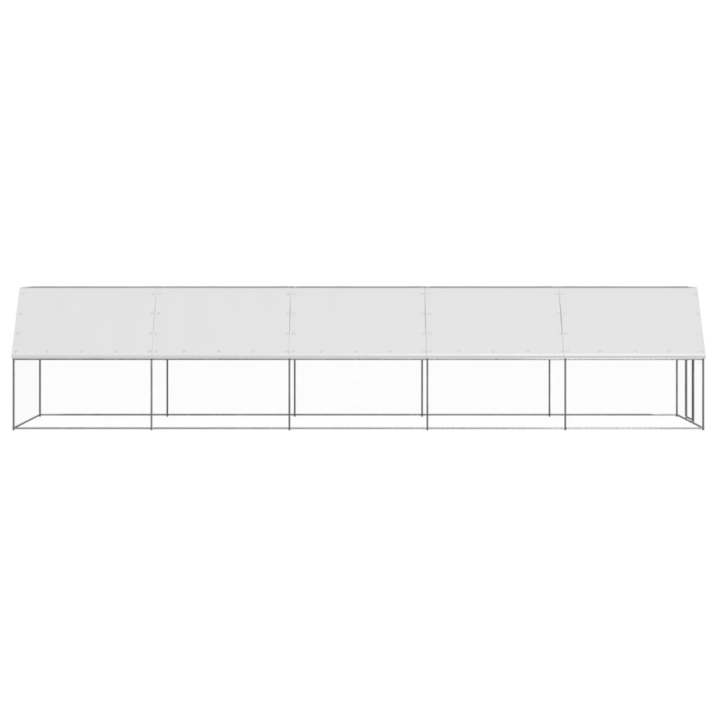 VidaXL Poulailler extérieur pour poules 2x10x2 m en acier galvanisé