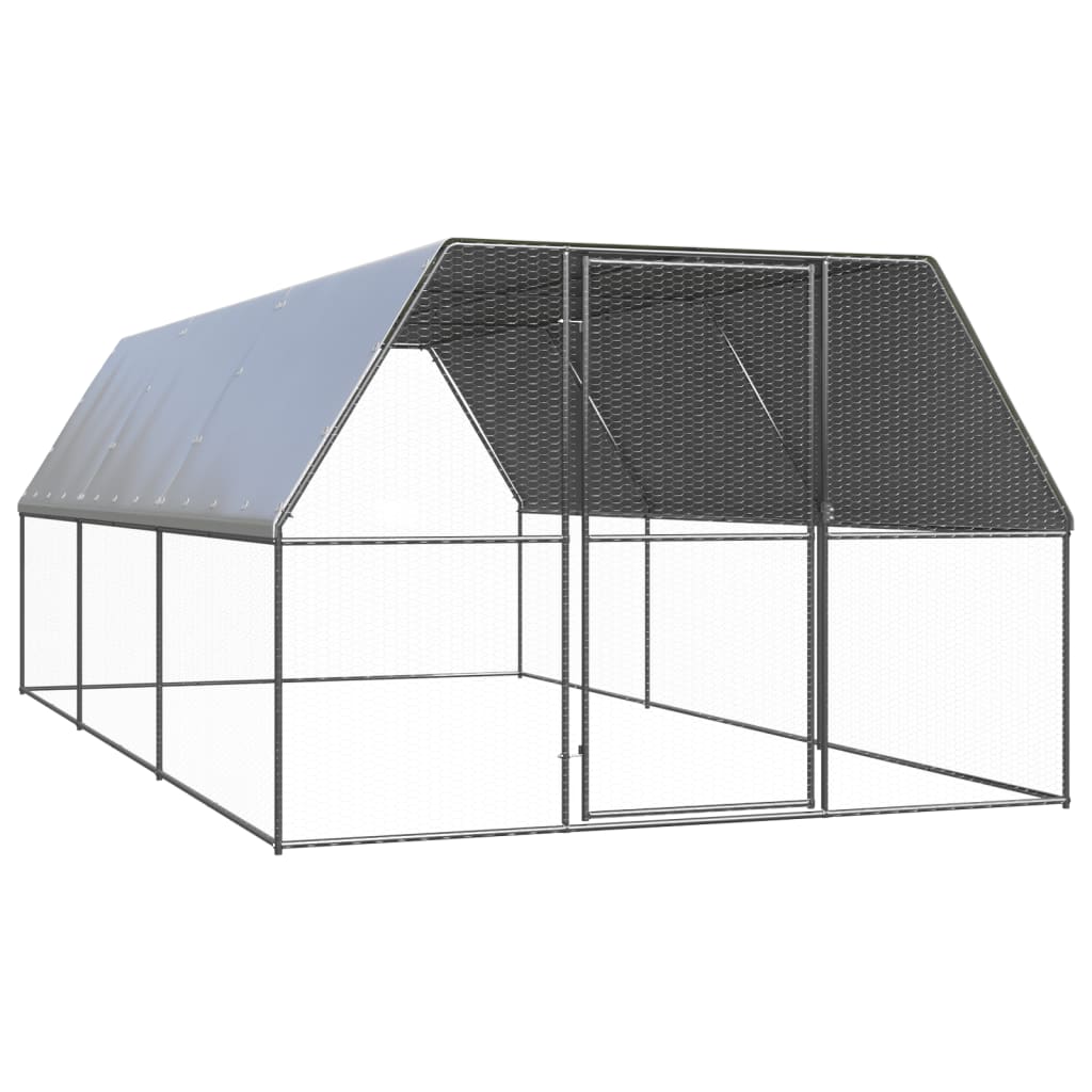 VidaXL Poulailler extérieur pour poules 3x6x2 m en acier galvanisé