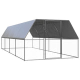 VidaXL Poulailler extérieur pour poules 3x8x2 m en acier galvanisé