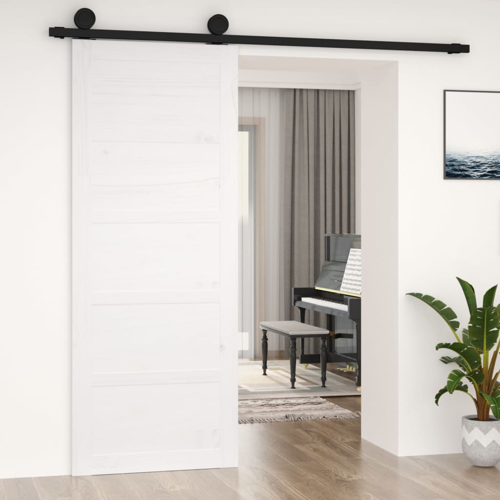 Porta scorrevole Vidaxl 80x1.8x204.5 cm Pino solido bianco