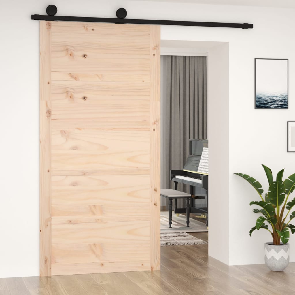 Vidaxl Sliding Porte 100x1.8x204.5 cm Pine solide