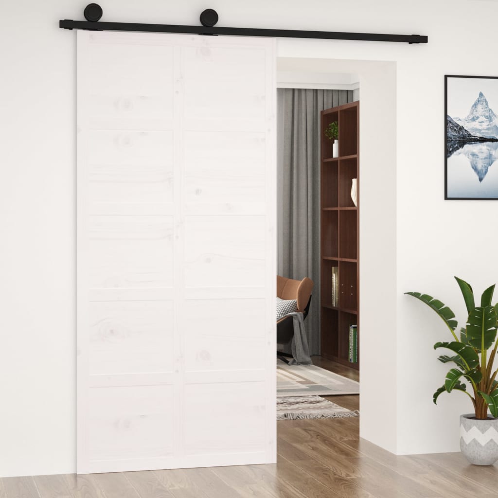 Vidaxl Porte coulissante 100x1.8x214 cm Pine solide blanc