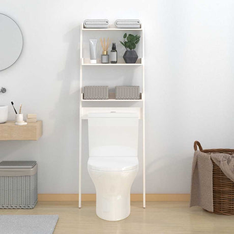 Vidaxx étagère de toilette 63,5x32x179 cm bois de pin massif blanc