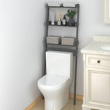 Rack de toilettes Vidaxl 63.5x32x179 cm en bois de pin massif gris