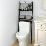 Rack de toilettes Vidaxl 63.5x32x179 cm Bois de pin massif noir