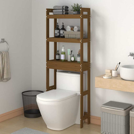 Vidaxx étagère de toilette 63x26x171 cm bois de pin massif marron miel