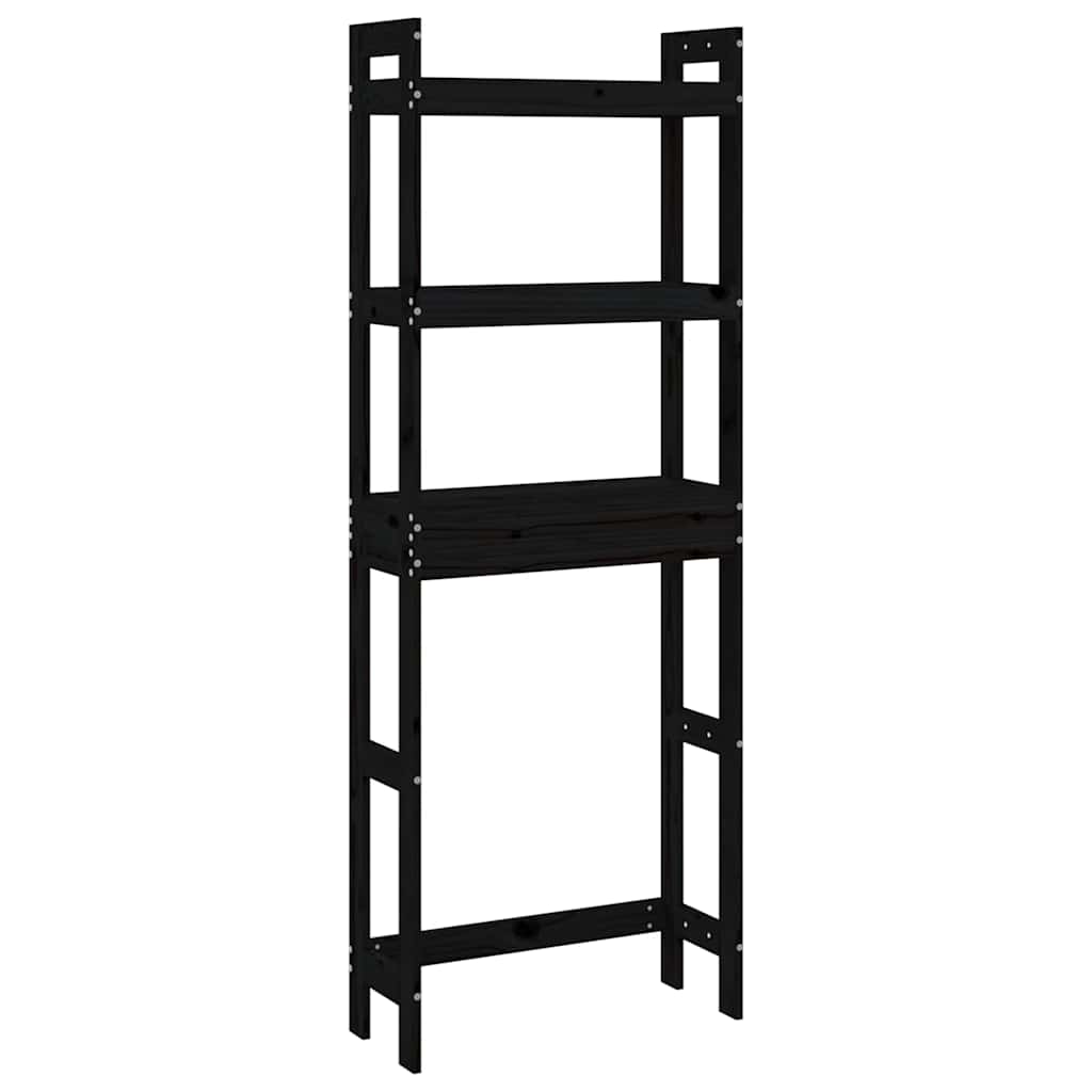 Vidaxx étagère de toilette 63x26x171 cm bois de pin massif noir